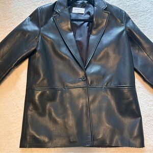 Babaton Faux Leather Blazer